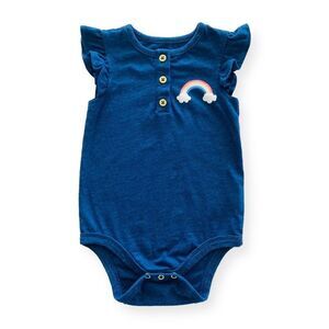 Cat & Jack Rainbow Romper with Ruffle Sleeve Size 12 Months